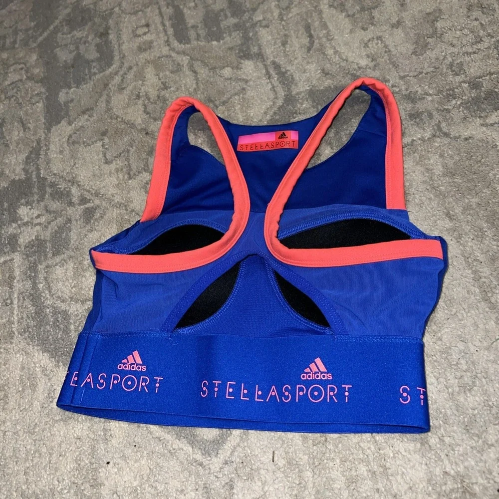 ADIDAS women adidas Stella McCartney  High Support Sports Bra Blue Sz XS X-small